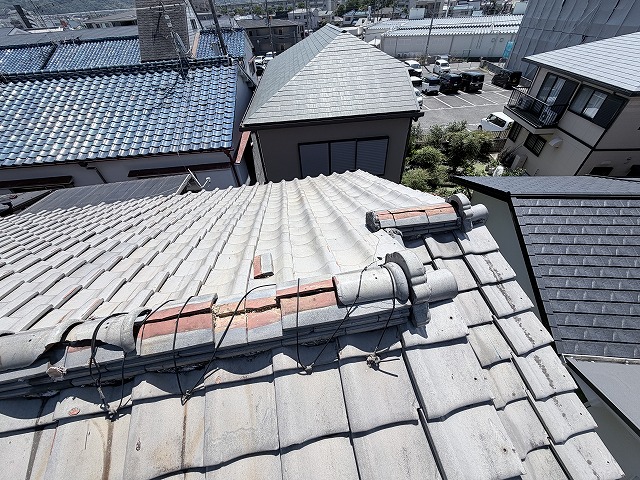 棟瓦飛散　枚方市