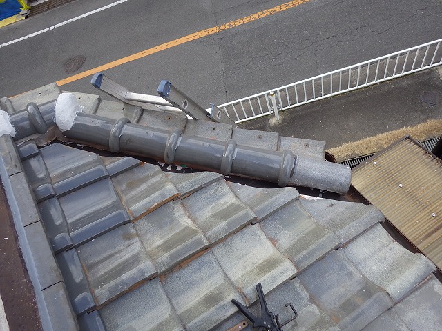 斜め屋根部分仕上げ