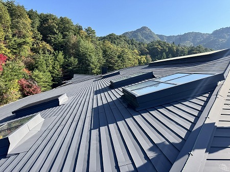 クラブハウスの天窓群