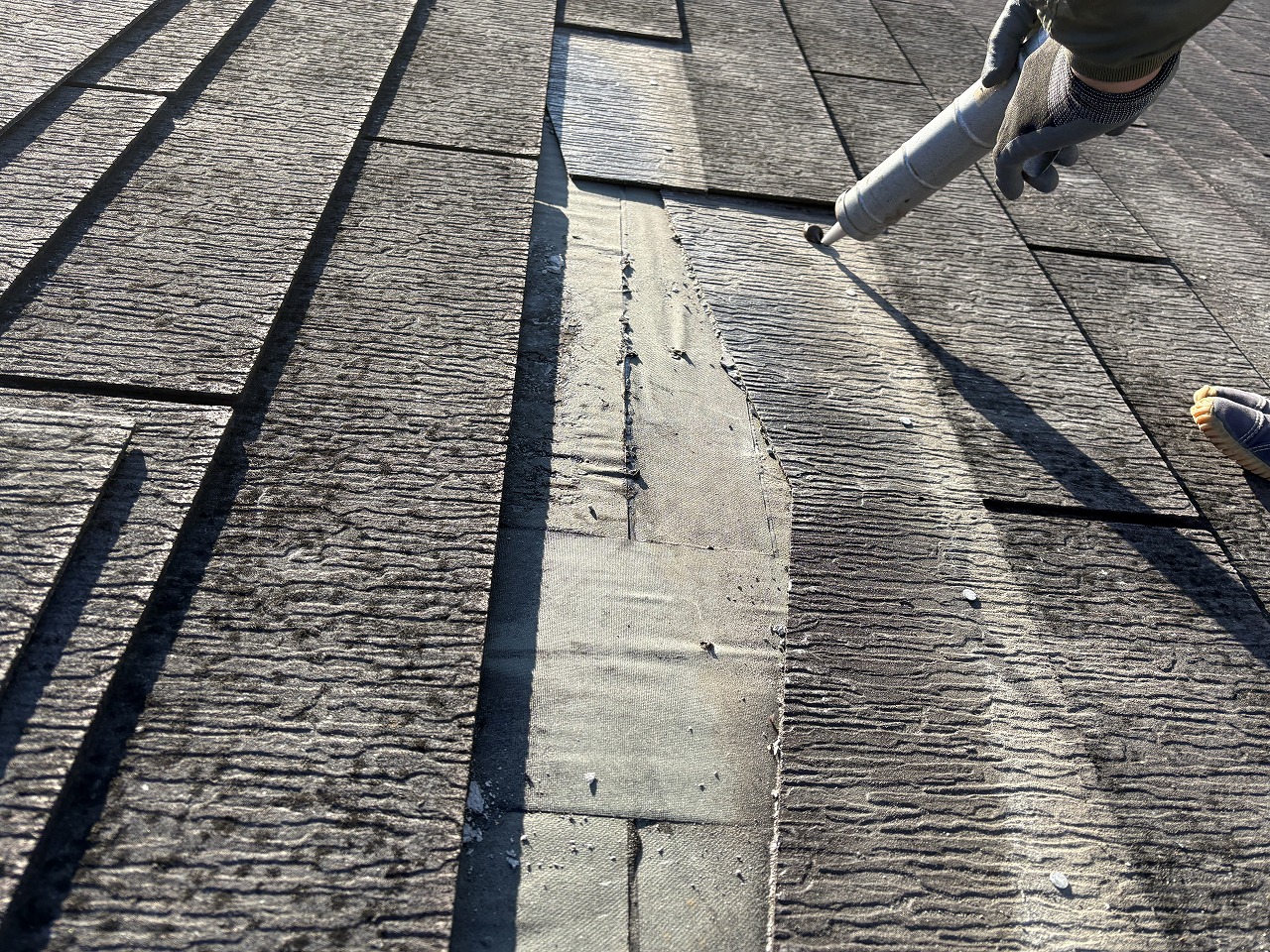 大東市ハイツ屋根コーキング