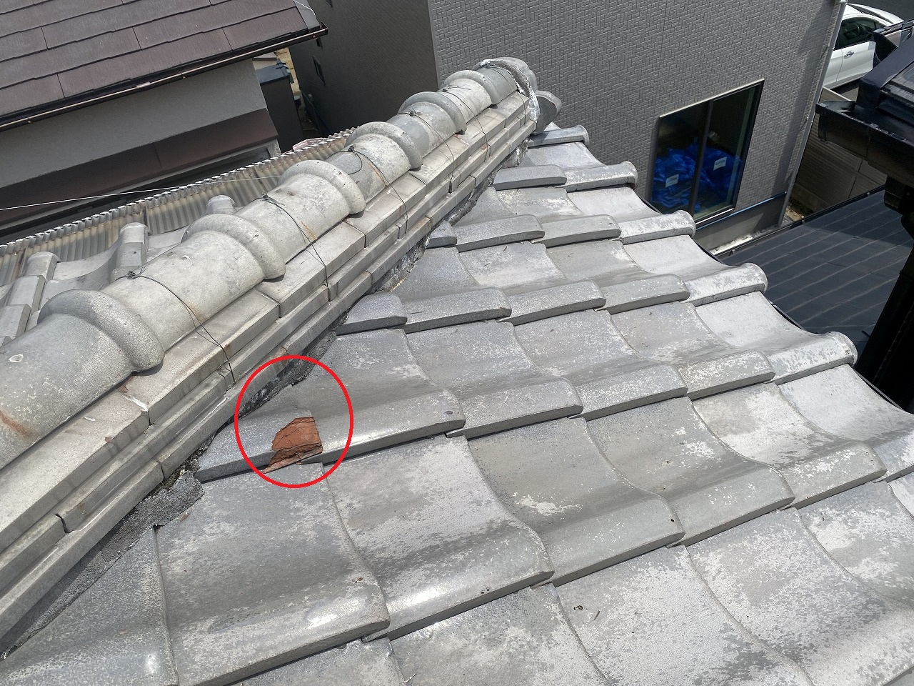 凍て瓦　枚方市